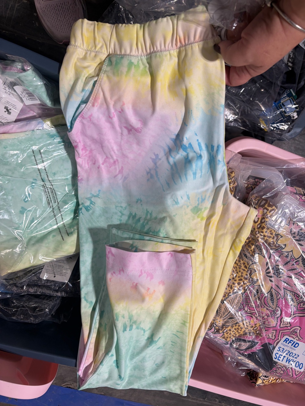 Pastel Tie-Dye Women’s Leggings with Pockets - Multicolor